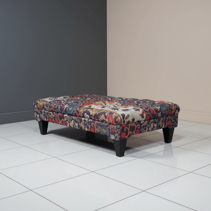 Elegant Tufted Centrepiece Footstool Vibrant UK Craftsmanship - ISTOOLS
