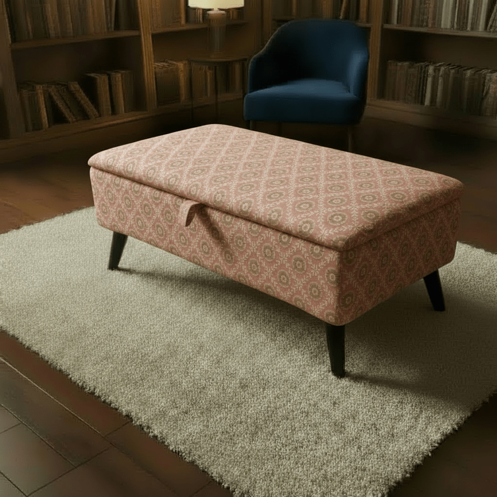 Entryway Storage Bench with Artistic Design | Handcrafted UK Ottoman Seat | istools - ISTOOLS