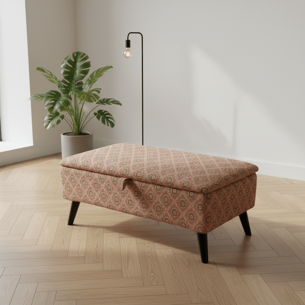Entryway Storage Bench with Artistic Design | Handcrafted UK Ottoman Seat | istools - ISTOOLS