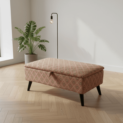 Entryway Storage Bench with Artistic Design | Handcrafted UK Ottoman Seat | istools - ISTOOLS