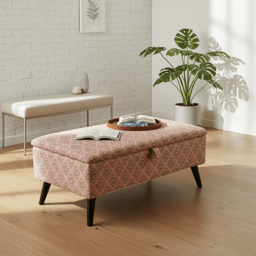 Entryway Storage Bench with Artistic Design | Handcrafted UK Ottoman Seat | istools - ISTOOLS