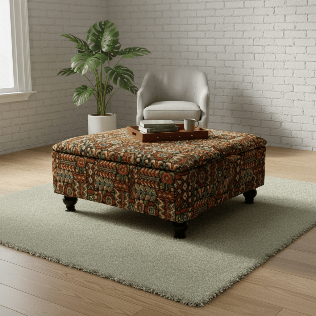 Expressive Multi - Toned Accent Table | Large Storage Ottoman & Coffee Table – Modern Interior UK - ISTOOLS