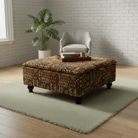 Expressive Multi - Toned Accent Table | Large Storage Ottoman & Coffee Table – Modern Interior UK - ISTOOLS