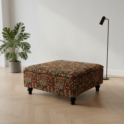 Expressive Multi - Toned Accent Table | Large Storage Ottoman & Coffee Table – Modern Interior UK - ISTOOLS