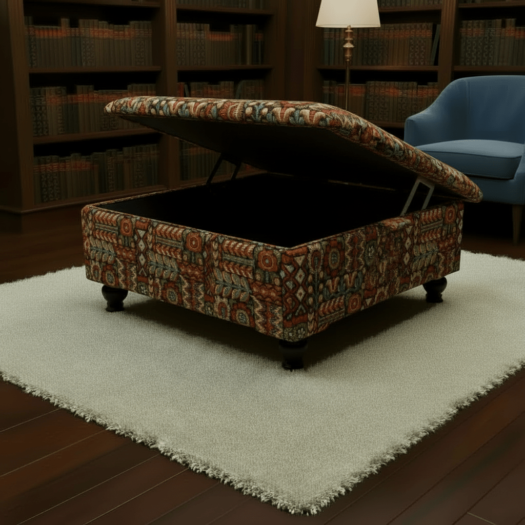 Expressive Multi - Toned Accent Table | Large Storage Ottoman & Coffee Table – Modern Interior UK - ISTOOLS