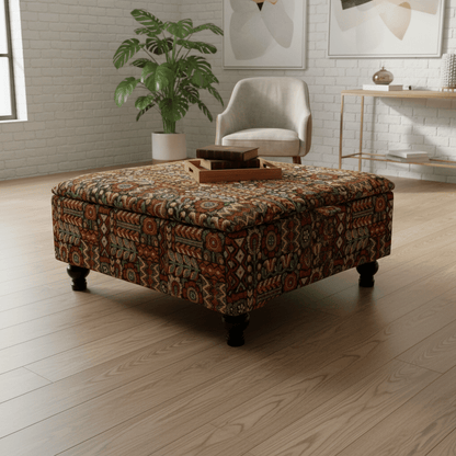 Expressive Multi - Toned Accent Table | Large Storage Ottoman & Coffee Table – Modern Interior UK - ISTOOLS