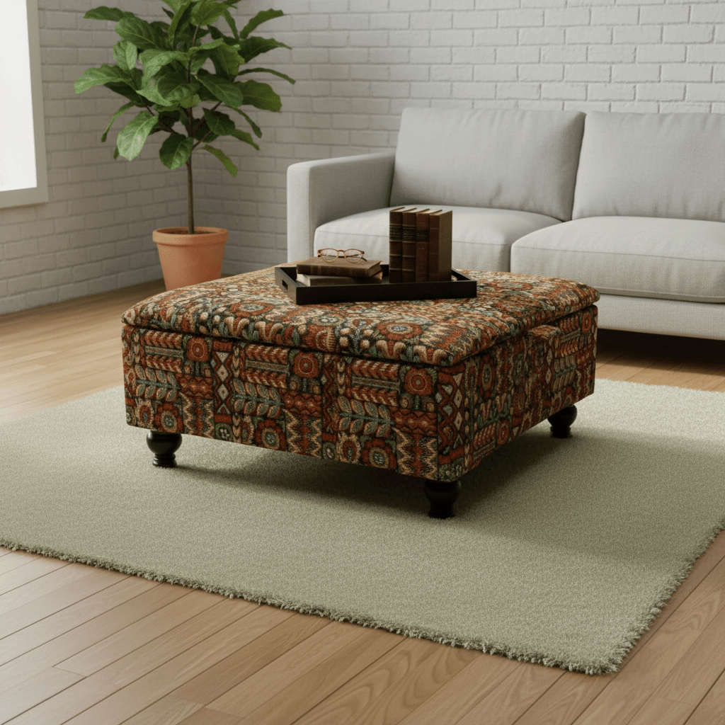 Expressive Multi - Toned Accent Table | Large Storage Ottoman & Coffee Table – Modern Interior UK - ISTOOLS
