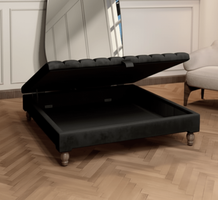 Contemporary large square coffee table with hidden storage  - ISTOOLS