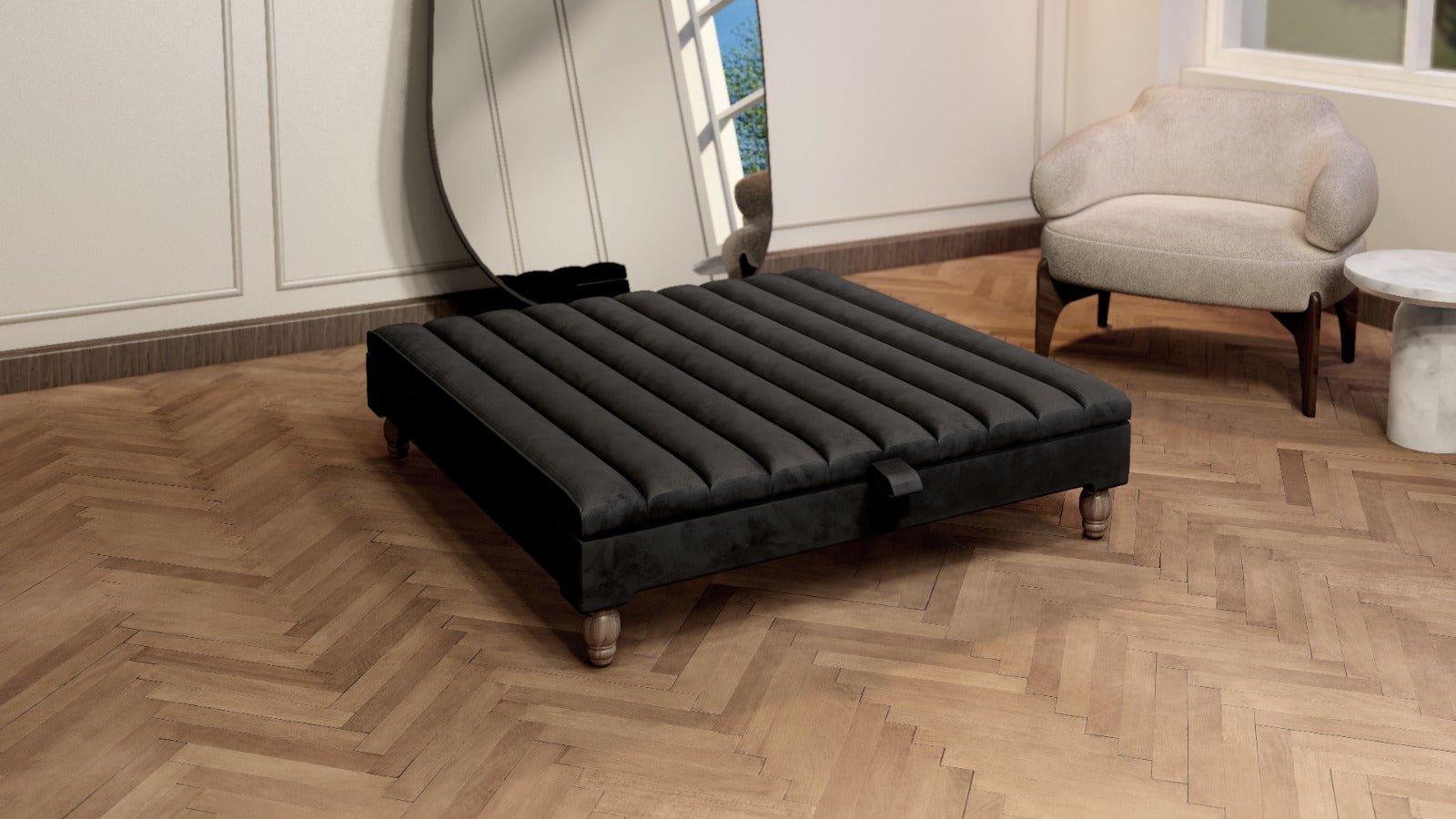 Extra large line panel square coffee table - ISTOOLS