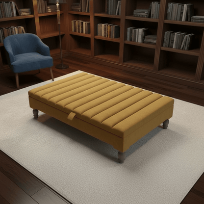 Extra Large Square Coffee Table with Storage – Line Panel Design | ISTOOLS - ISTOOLS