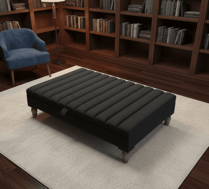 Extra Large Square Coffee Table with Storage – Line Panel Design | ISTOOLS - ISTOOLS