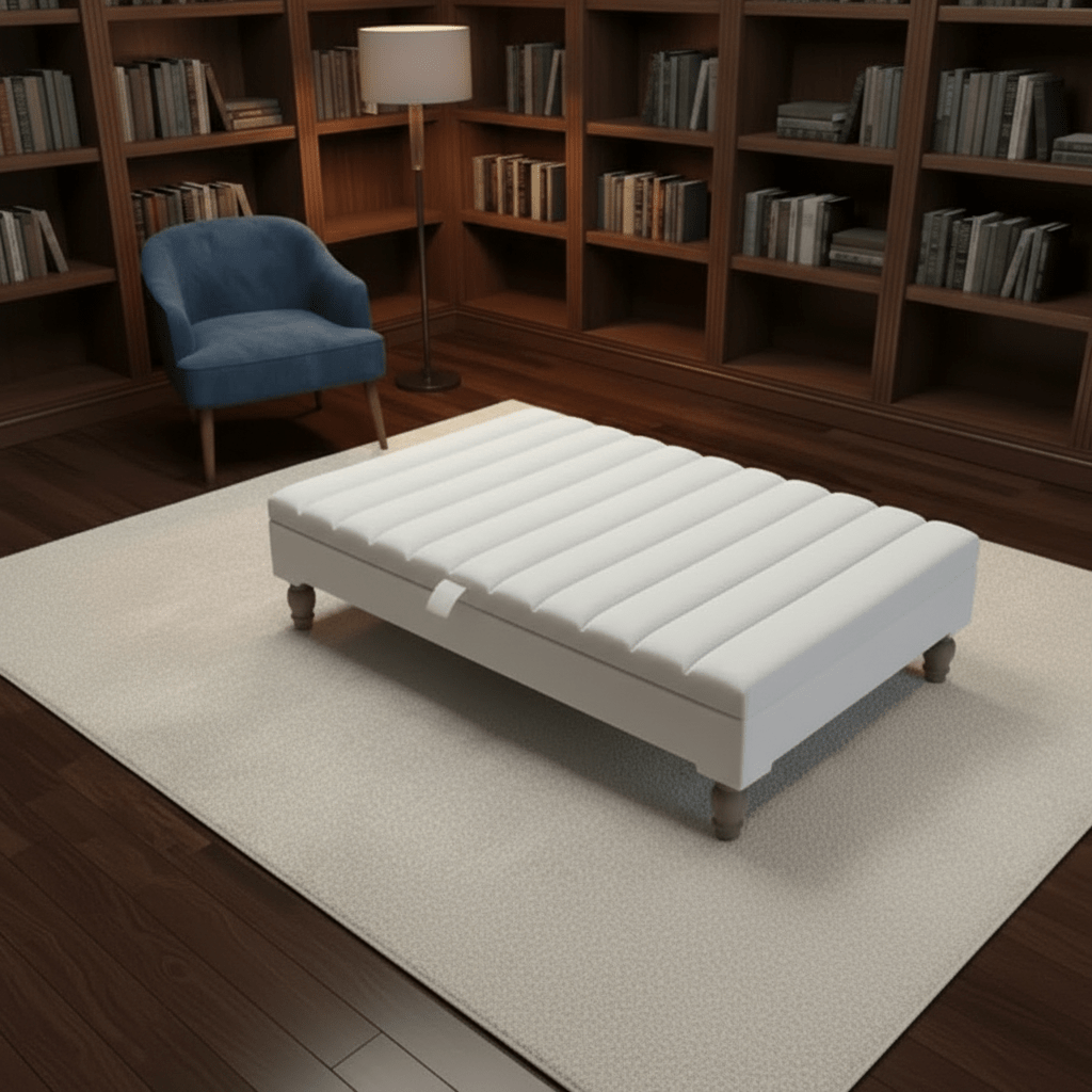 Extra Large Square Coffee Table with Storage – Line Panel Design | ISTOOLS - ISTOOLS