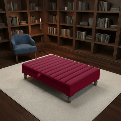 Extra Large Square Coffee Table with Storage – Line Panel Design | ISTOOLS - ISTOOLS