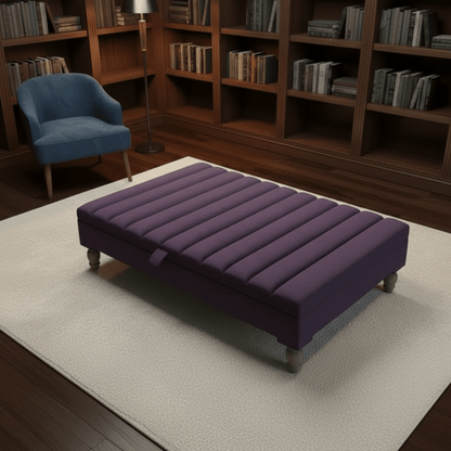 Extra Large Square Coffee Table with Storage – Line Panel Design | ISTOOLS - ISTOOLS