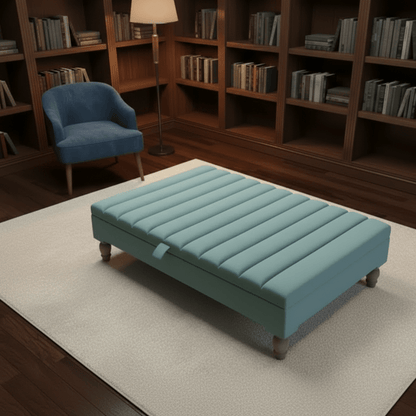 Extra Large Square Coffee Table with Storage – Line Panel Design | ISTOOLS - ISTOOLS