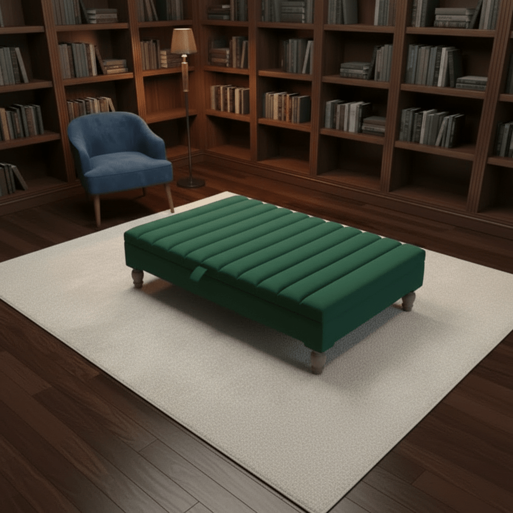 Extra Large Square Coffee Table with Storage – Line Panel Design | ISTOOLS - ISTOOLS