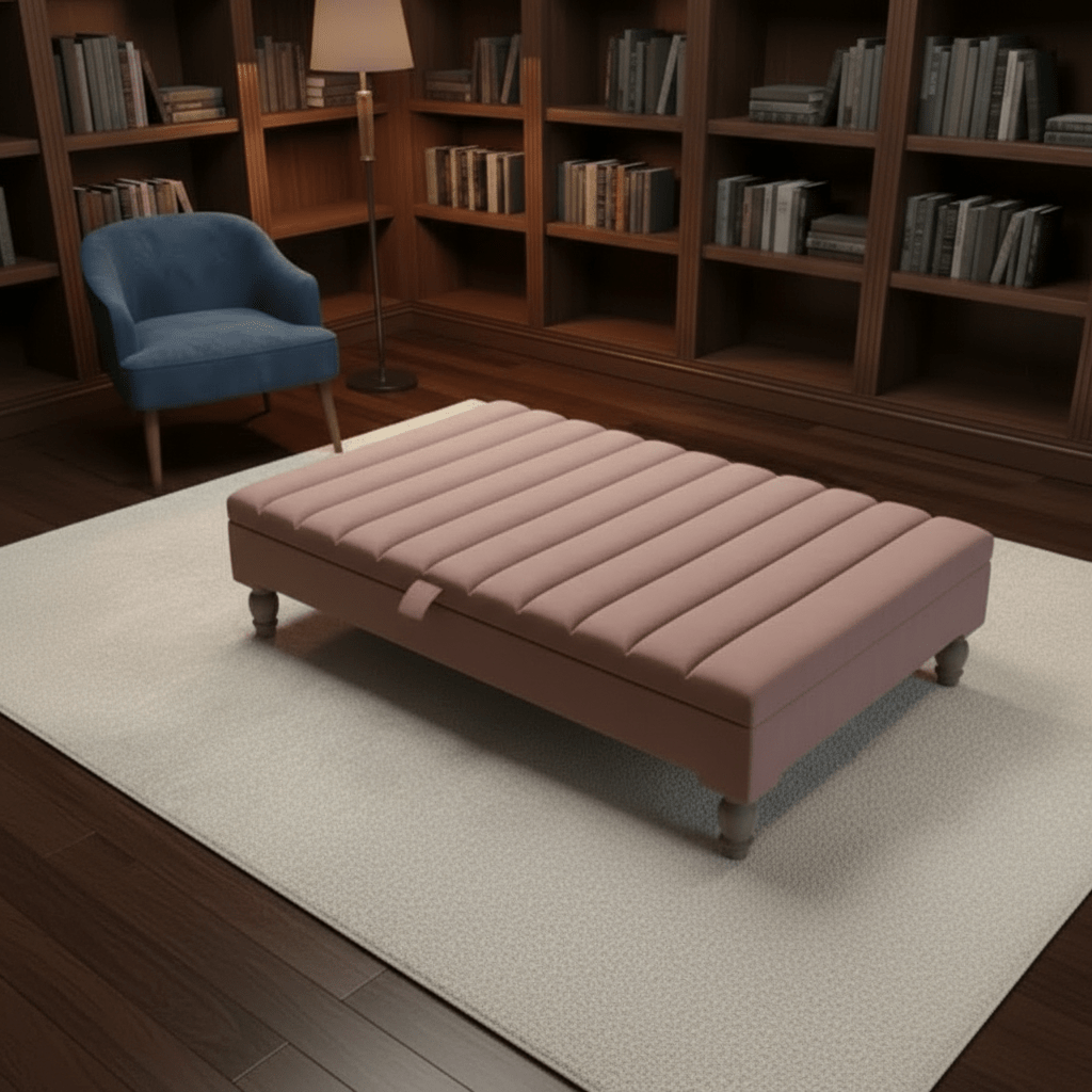 Extra Large Square Coffee Table with Storage – Line Panel Design | ISTOOLS - ISTOOLS