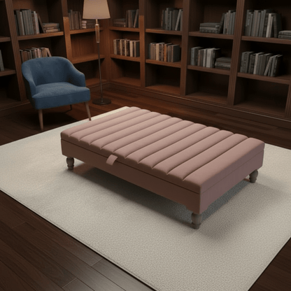 Extra Large Square Coffee Table with Storage – Line Panel Design | ISTOOLS - ISTOOLS