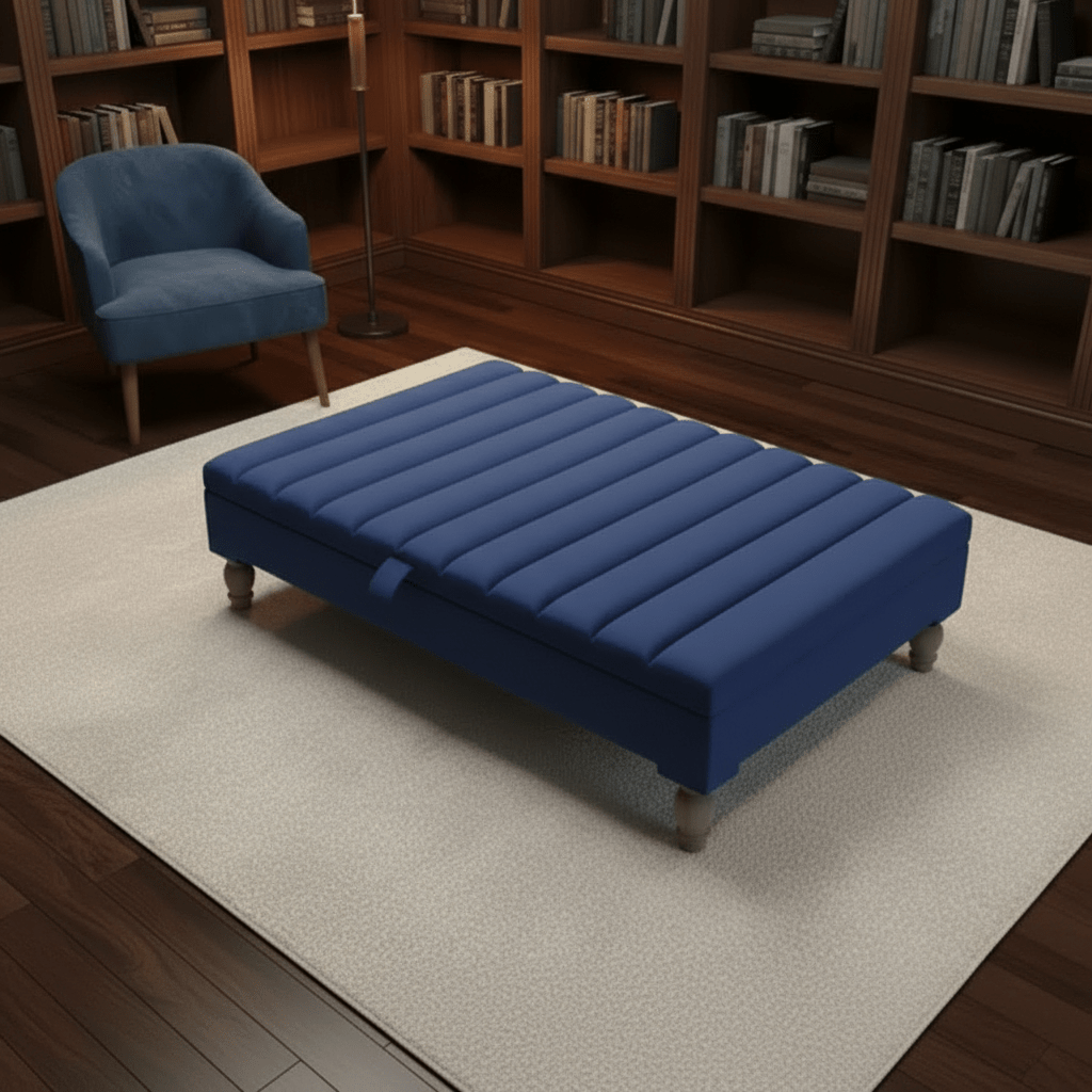 Extra Large Square Coffee Table with Storage – Line Panel Design | ISTOOLS - ISTOOLS