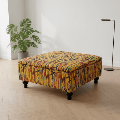 Extra Large Square Storage Bench – Deep Hidden Compartment for Living Room, Coffee Table, and Centrepiece - ISTOOLS
