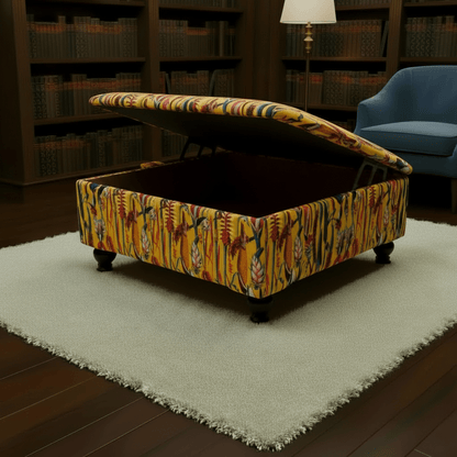 Extra Large Square Storage Bench – Deep Hidden Compartment for Living Room, Coffee Table, and Centrepiece - ISTOOLS