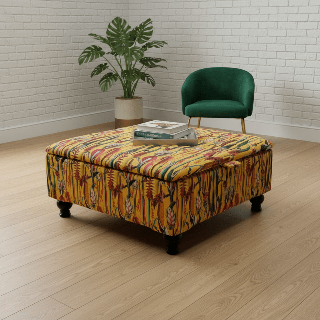Extra Large Square Storage Bench – Deep Hidden Compartment for Living Room, Coffee Table, and Centrepiece - ISTOOLS
