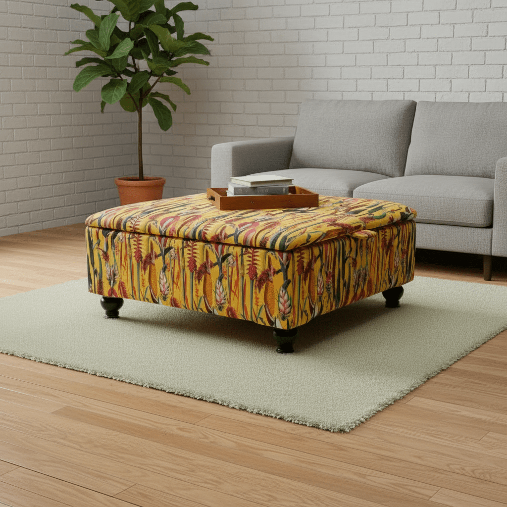 Extra Large Square Storage Bench – Deep Hidden Compartment for Living Room, Coffee Table, and Centrepiece - ISTOOLS