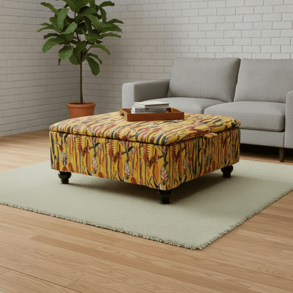 Extra Large Square Storage Bench – Deep Hidden Compartment for Living Room, Coffee Table, and Centrepiece - ISTOOLS