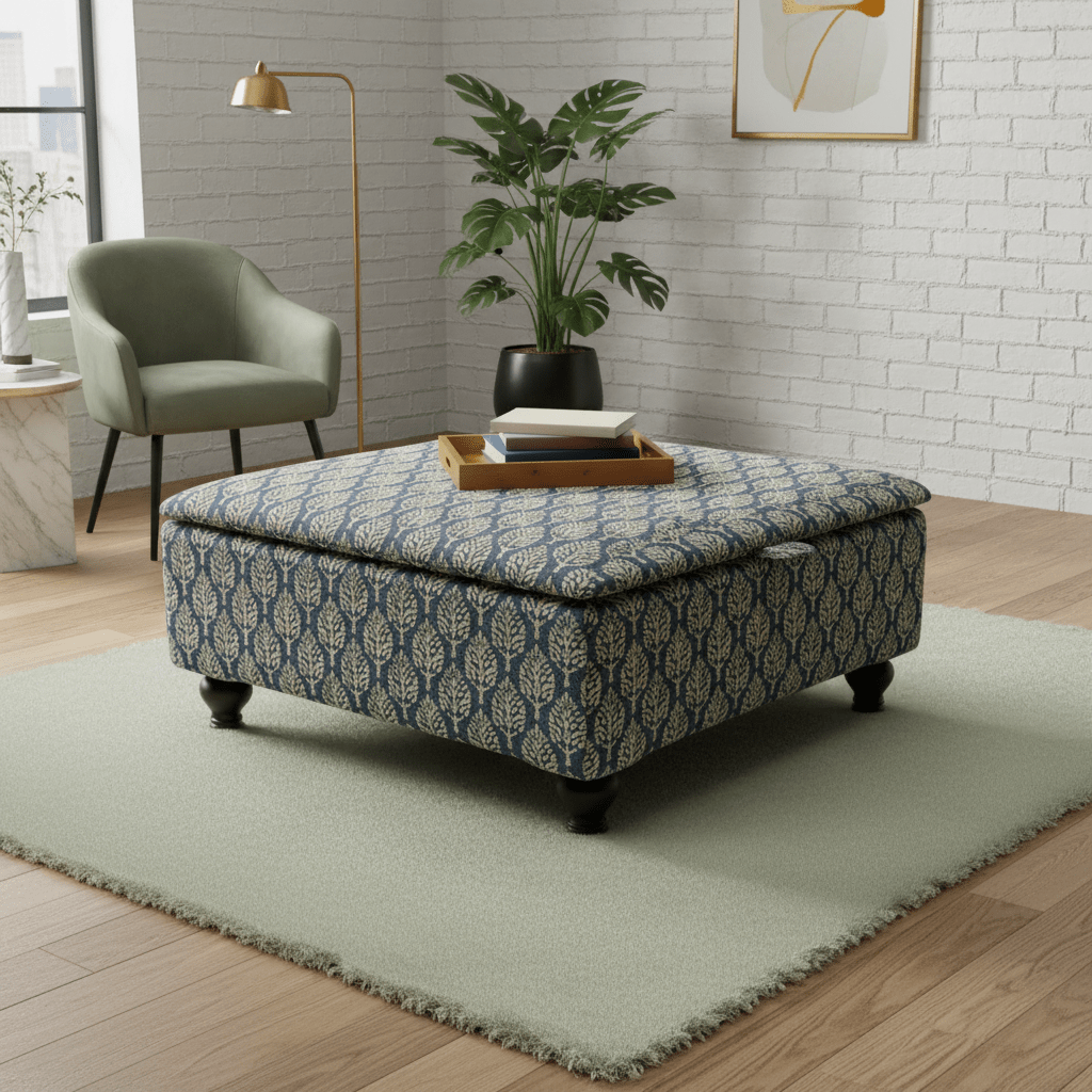 Family Room Board Game Table – Large Storage Ottoman & Soft Edge Bench - ISTOOLS