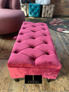 Maroon Ottoman Storage | Dark Red Wood Footstool UK