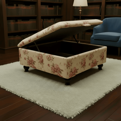 Flat Top Square Ottoman Table – Designer Living Room Centrepiece with Storage UK - ISTOOLS