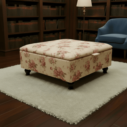Flat Top Square Ottoman Table – Designer Living Room Centrepiece with Storage UK - ISTOOLS