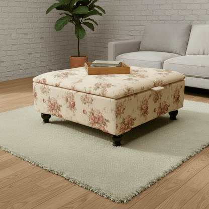 Flat Top Square Ottoman Table – Designer Living Room Centrepiece with Storage UK - ISTOOLS