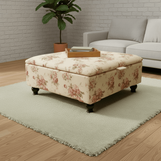 Flat Top Square Ottoman Table – Designer Living Room Centrepiece with Storage UK - ISTOOLS