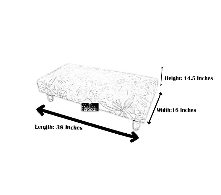 Floral Printed Footstool Luxurious Fabric Bench - ISTOOLS