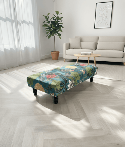 Elegant floral fabric footstool – stylish UK home décor - ISTOOLS