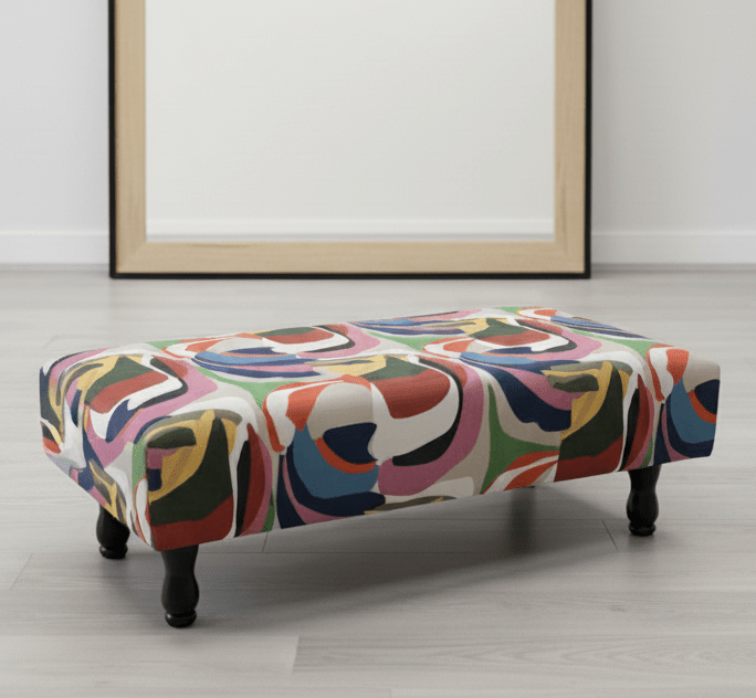 Multi-use floral ottoman coffee table and storage pouffe for UK homes - ISTOOLS