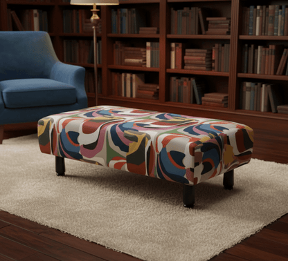 Handmade UK floral ottoman bench coffee table with plush memory foam - ISTOOLS