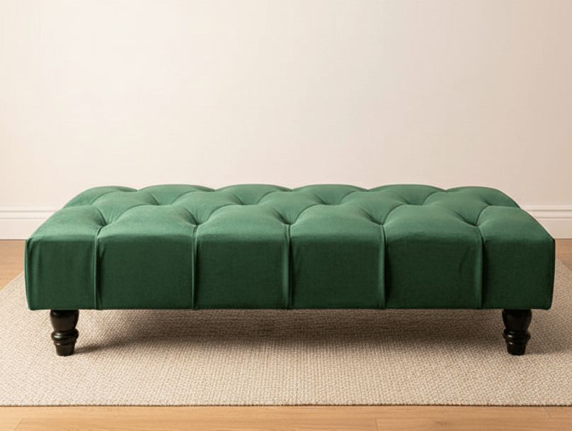 Green Chesterfield Footstool | Green Footstool Ottoman | Green Footstool - ISTOOLS