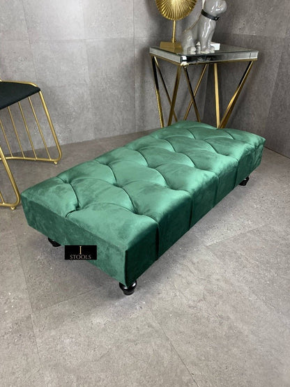 Green Chesterfield Footstool | Green Footstool Ottoman | Green Footstool - ISTOOLS