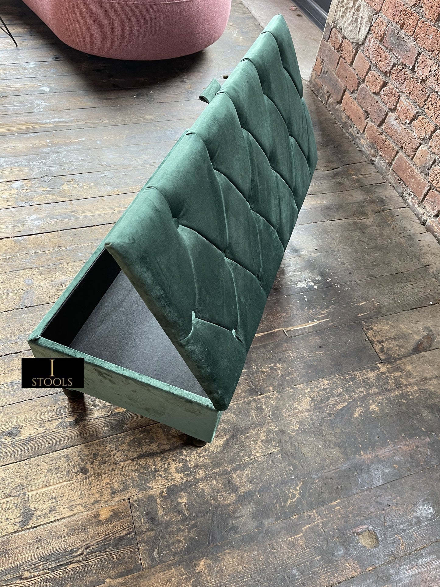 Green Ottoman Storage Bench | Velvet Green Footstool UK | Dark Green Ottoman Bench - ISTOOLS