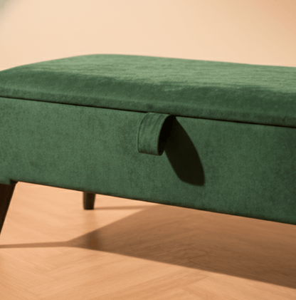 Plush Memory Foam Velvet Ottoman Bench Footrest - ISTOOLS