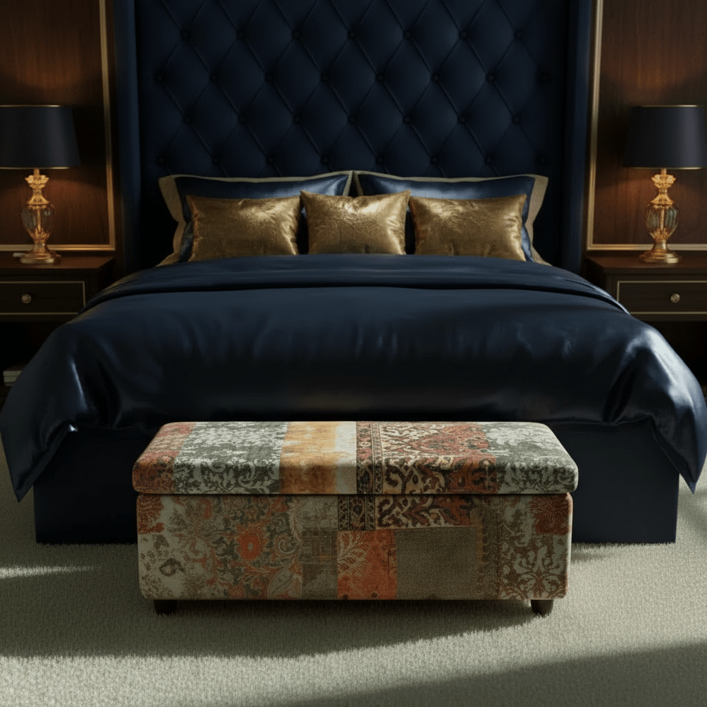 Hand - Upholstered Bedroom Storage Ottoman Contemporary Aesthetic - ISTOOLS