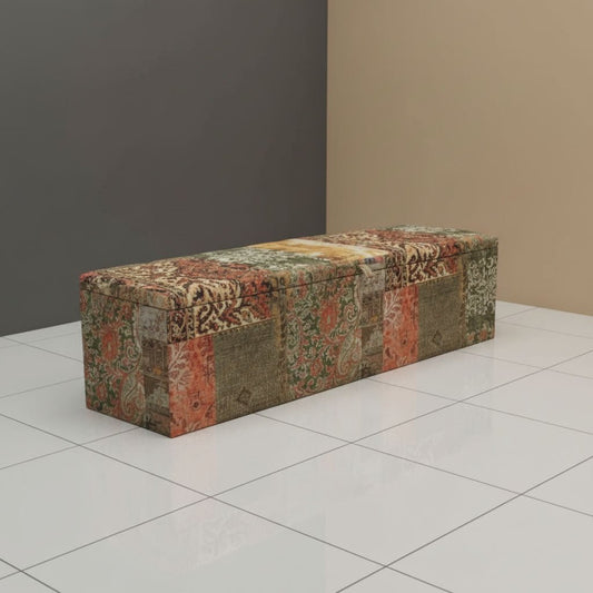 Hand - Upholstered Hallway Bench Chesterfield Lid Contemporary Motif - ISTOOLS