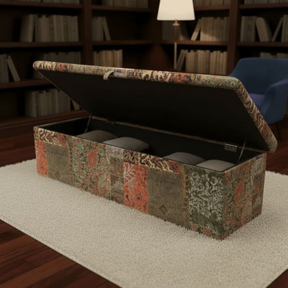 Hand - Upholstered Hallway Bench Chesterfield Lid Contemporary Motif - ISTOOLS
