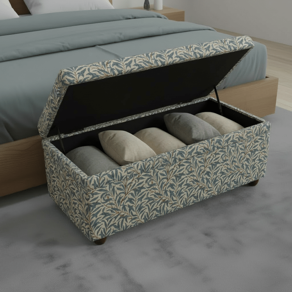 Hand - Upholstered Hallway Storage Bench Contemporary Motif` - ISTOOLS