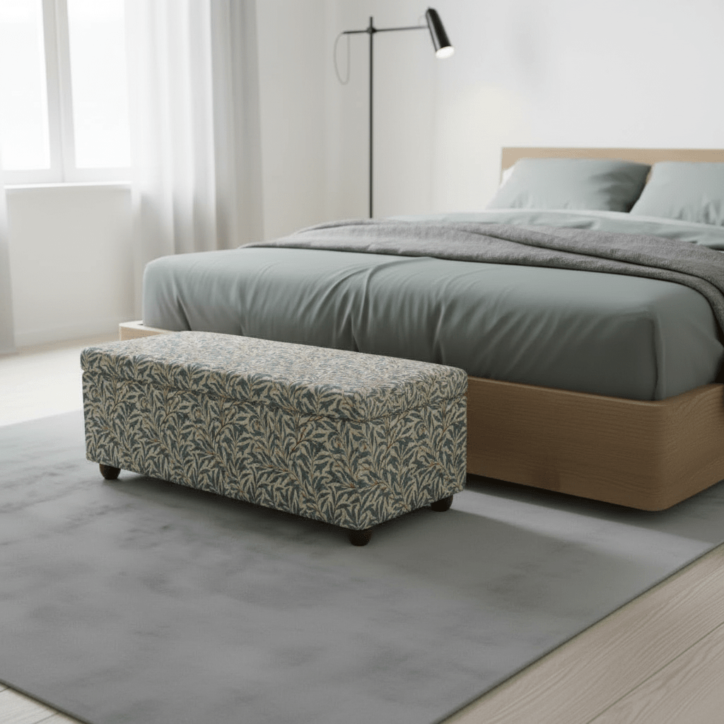 Hand - Upholstered Hallway Storage Bench Contemporary Motif` - ISTOOLS