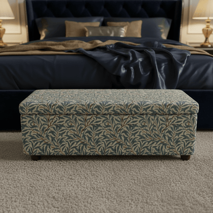 Hand - Upholstered Hallway Storage Bench Contemporary Motif` - ISTOOLS