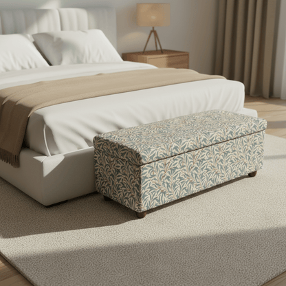 Hand - Upholstered Hallway Storage Bench Contemporary Motif` - ISTOOLS