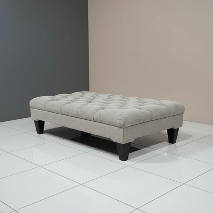 Hand - Upholstered Rectangular Lounge Pouffe Contemporary Aesthetic - ISTOOLS